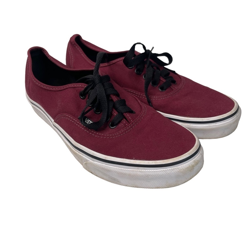 Vans Off The Wall Burgundy Lace Up Sneakers Mens 9 Womens 10.5 Retro